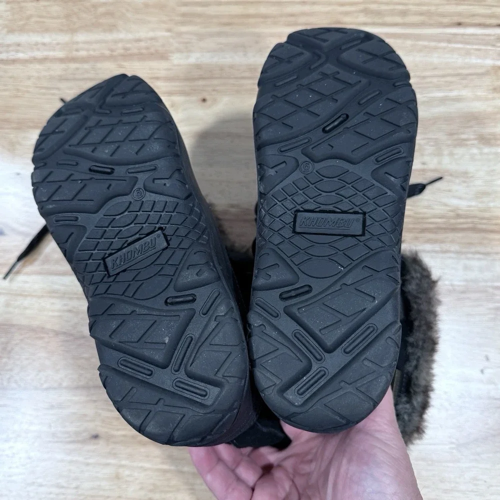 KHOMBU Boots Women's Size 6M Faux Fur Black #1056065 Slope Winter Outdoors